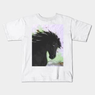 Horse Lovers Black Horse Kids T-Shirt